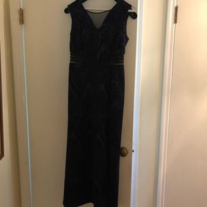 Blue and black long dress